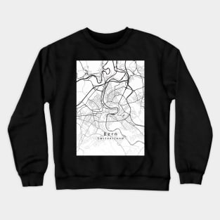 Bern Switzerland City Map white Crewneck Sweatshirt